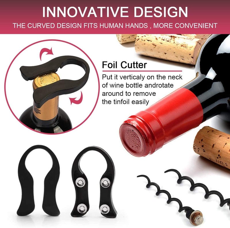 QONYFONE Wine Opener, Rabbit Corkscrew with Elegant Wooden Box, Premium 9-Piece Set, Includes Wine Stopper, Foil Cutter, Aerator, Quick and Easy Cork Extraction for Wine Lovers, Bronze - Image 4